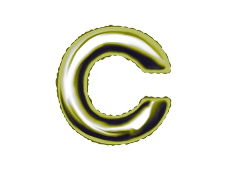 バルーン文字Cゴールド アルファベット,バルーン文字,風船,文字,かわいい,c,alphabetのイラスト素材