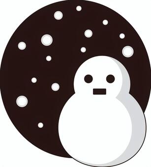 シンプルな雪だるま・白黒 雪だるま,雪,シンプル,冬,イラスト,飾り,挿絵,あしらい,天気,季節のイラスト素材