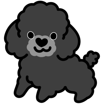 ハート鼻のプードル（立つ）5 プードル,トイプードル,犬,動物,ハート,鼻,立つ,シンプル,かわいい,キュートのイラスト素材