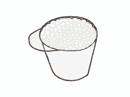 米1合 米,一合,カップ,180㎎,pop調,手描き,挿絵,ワンポイント,素材,商用可のイラスト素材