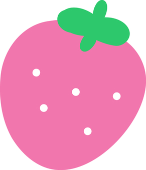 手書きのいちごのイラスト（ピンク） いちご,手書き,果物,ベリー,果汁,ストロベリー味,フルーツ,単品,かわいい,メルヘンのイラスト素材