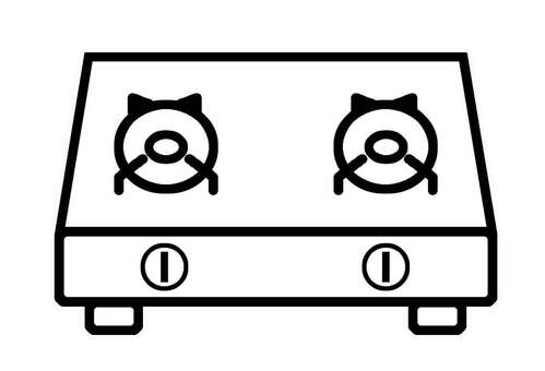 ガスコンロ ガスコンロ,コンロ,器具,料理,ガス,家電,電化製品,備え付け,台所,道具のイラスト素材