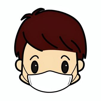 【こども】マスクをしている男の子 【こども】マスクをしている男の子 子ども,男の子,顔のイラスト素材
