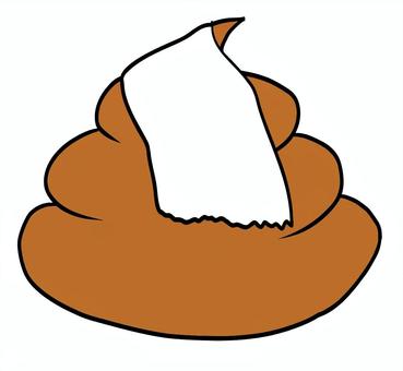 ティッシュが乗ったうんこ ティッシュ,うんこ,シュール,手描き,腹痛のイラスト素材