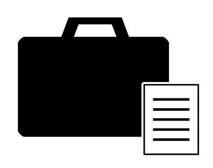 バッグと書類 バッグと書類 ビジネス,バッグ,かばん,資料,用紙,買い物,ファッション,おしゃれ,シルエット,仕事のイラスト素材