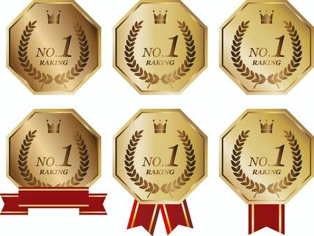 Illustration, octagon, a medal, ranking, 