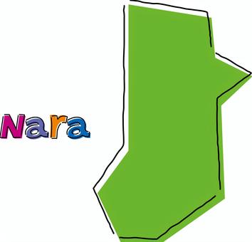 奈良　手描き風のシンプルな線画の地図  奈良,県,都道府県,手描き,フリーハンド,地域,地方,地図,ラフ,シンプルのイラスト素材