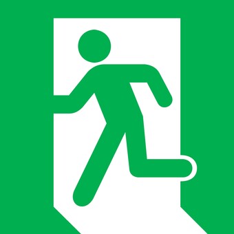 非常口 非常口,避難,緊急,脱出,火災,地震,水害のイラスト素材