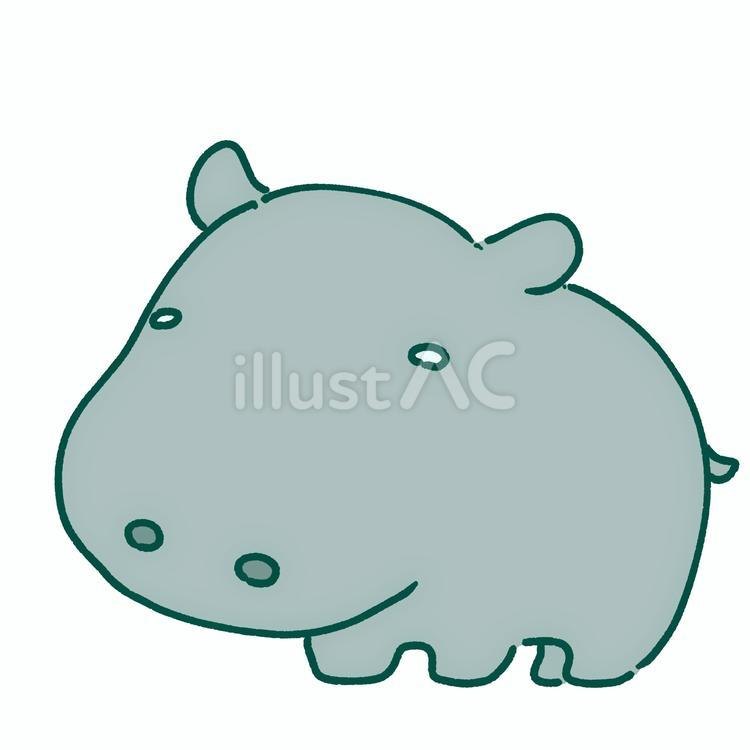 かば カバ,動物,生き物のイラスト素材