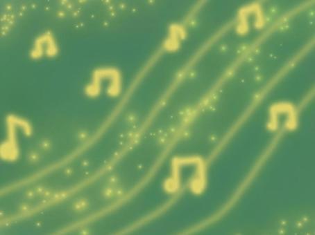 グリーン背景と音符 グリーン背景と音符 グリーン,黄色,音符,五線譜,光,キラキラ,かわいい,壁紙,シンプル,ファンシーのイラスト素材