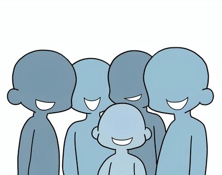 嘲笑する周囲の人々 嘲笑,笑う,いじめ,悪口,被害妄想,他人,モブのイラスト素材