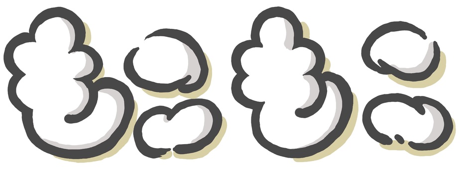 （手書き文字）もこもこ（黄） 手書き,絵文字,ほっこり,文字,メッセージ,かわいい,なごみ,もこもこのイラスト素材