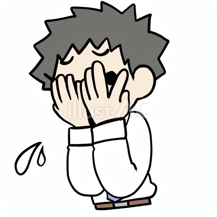 指の間からチラ見する男性 男性,指,チラ見のイラスト素材