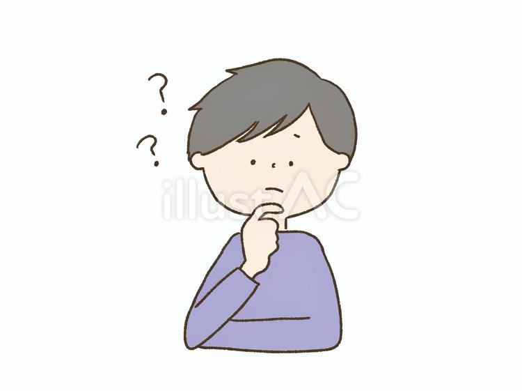 疑問を持つ男の人 疑問,謎,ハテナのイラスト素材