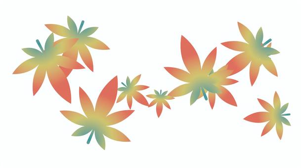 紅葉グラデーションのあるモミジのブラシ もみじ,紅葉,ブラシ,秋,グラデーションのイラスト素材