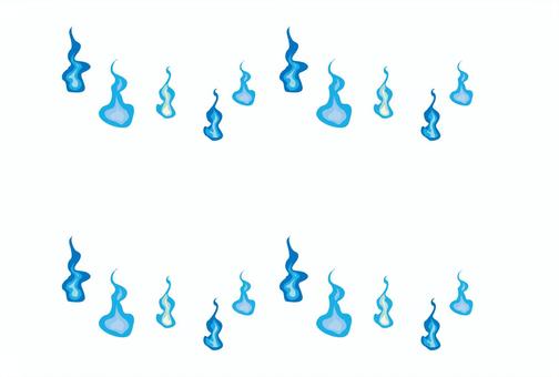 青い火の玉ブラシカード 火の玉,魂,青,水色,はがき,ブラシのイラスト素材