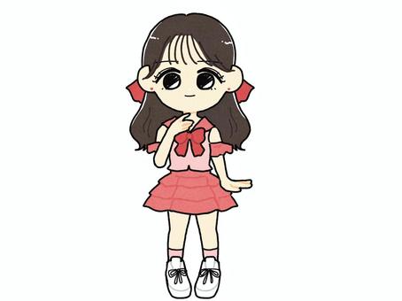 アイドル アイドル アイドル,女の子,二次元,推し活,ポーズ,かわいい,笑顔,ハーフツインテール,ニコニコ,表情のイラスト素材