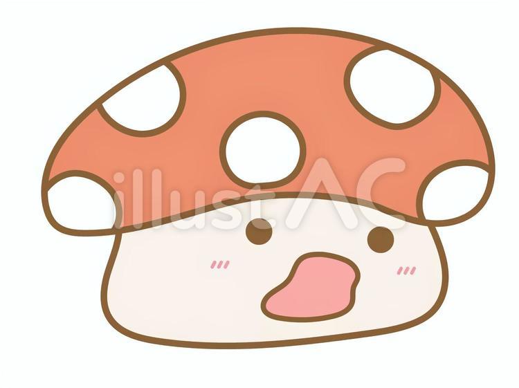 可愛いきのこ きのこ,秋,ワンポイントのイラスト素材