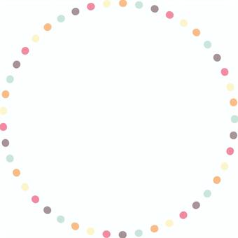 ドットの丸フレーム・パステルカラー フレーム,丸,ドット,点,ベクター,白バック,飾り,円,額,囲みのイラスト素材