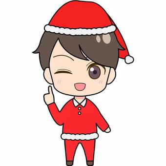 (グッド)サンタ服のウインクする男性 男の子,かわいい,人物,男性,クリスマス,サンタ,コスプレ,ウインク,グッド,サムズアップのイラスト素材