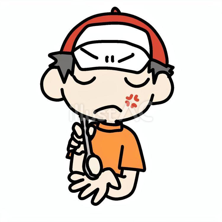 怒ってあーんしてくる少年 小学生,あーん,怒るのイラスト素材