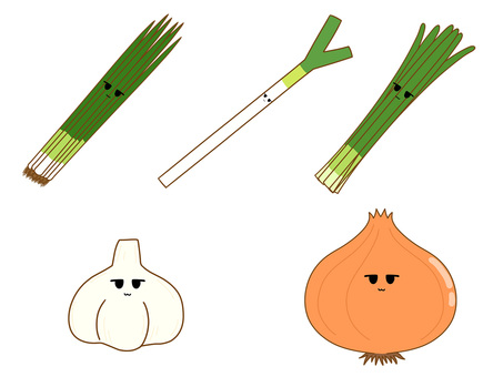 ジト目のヒガンバナ科の野菜アイコンセット ジト目のヒガンバナ科の野菜アイコンセット 野菜,セット,ヒガンバナ科,ネギ,ニラ,にんにく,玉ねぎ,顔,かわいい,アイコンのイラスト素材