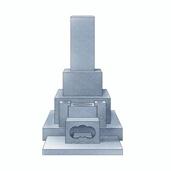 墓グレー 墓,墓じまい,墓参り,石,お彼岸,盆,肝試し,手書き,手描き,フリーのイラスト素材