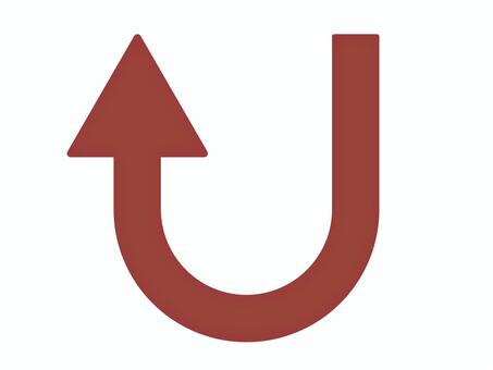 シンプルな矢印（Uターン・左上）02 矢印,uターン,左,上,アイコン,マーク,シンプルのイラスト素材