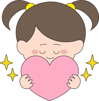 Illustration, heart, children, girl, 