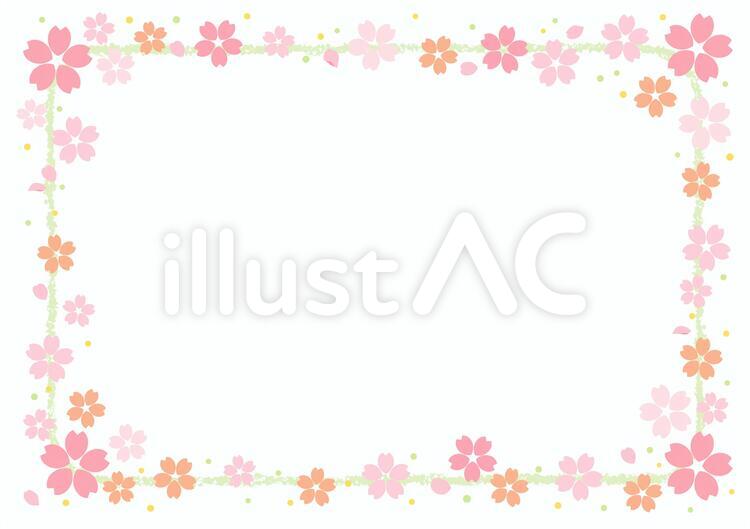 桜素材318 春,桜,フレームのイラスト素材
