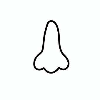 鼻 鼻,モノクロ,白黒,シンプル,線画のイラスト素材