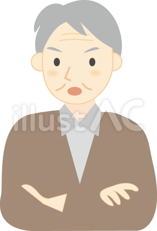 怒ったおじいさん おじいさん,シニア,男性のイラスト素材