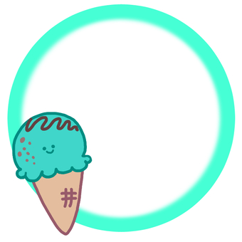 Ice cream (chocolate mint) round frame, , JPG, PNG and AI