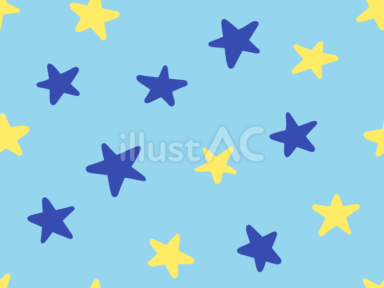 青と黄色の星のパターン柄 星,スター,水色のイラスト素材