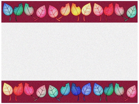 葉っぱのフレ−ム 葉っぱ,フレ−ム,ポストカード,メッセージカード,グラデーション,パステルカラー,ザラザラ,ノイズ,罫線なし,透け感のイラスト素材