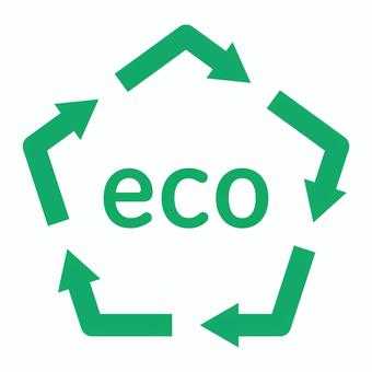 循環する五角形のecoマークのアイコン エコ,リサイクル,アイコン,eco,エコロジー,循環,マーク,矢印,再利用,環境のイラスト素材