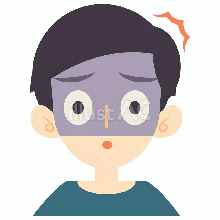 【そのまま使える】男性アイコン　驚き 男性,お父さん,お兄さんのイラスト素材