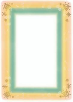 黄緑のパステル枠の結晶入り背景フレーム 冬,雪,背景,フレーム,枠,パステル,黄緑,シンプル,結晶,素材のイラスト素材