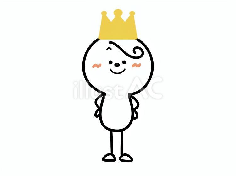王冠を被った人 棒人間,王冠,王様のイラスト素材