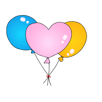 ハートバルーン（ピンク） 風船,ふうせん,遊園地,パーティー,お祝い,バルーン,シンプル,キッズ,こども,イベントのイラスト素材