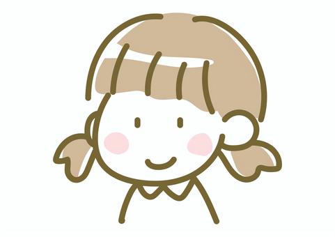 笑顔の女の子のイラスト 女の子,子供,幼児,児童,笑顔,スマイル,にっこり,笑う,ニコニコ,嬉しいのイラスト素材