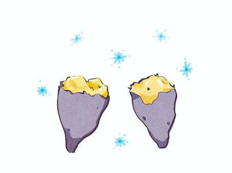 冷やし芋 冷やし芋,冷たい,さつま芋,植物,食べ物,炭水化物のイラスト素材