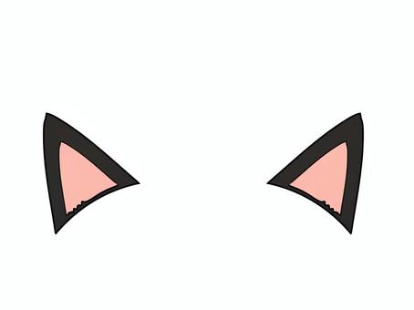 猫耳 猫耳,黒猫,耳だけ,黒,ピンク,ねこみみ,顔ハメ,ポップ,可愛い,ハロウィンのイラスト素材