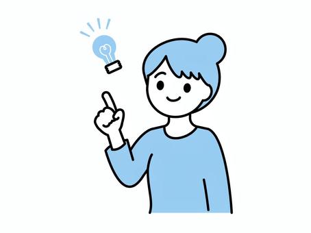 閃いた・アイデアが浮かんだ女性02 人物,女性,20代,30代,40代,アイデア,ひらめき,思いつき,知恵,解決のイラスト素材