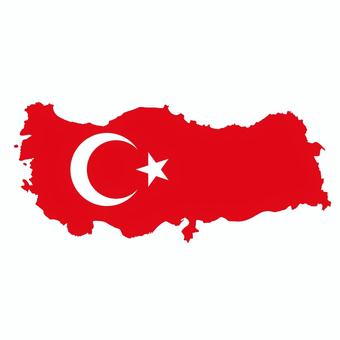 トルコの地図と国旗 トルコ,東ヨーロッパ,国旗,地図,国,海外,世界,国土,地理,外国のイラスト素材