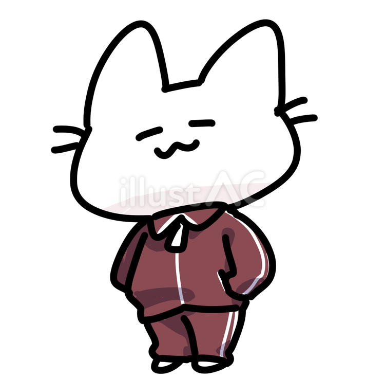 ゆるいネコと芋ジャージ ネコ,キャラクター,手描きのイラスト素材