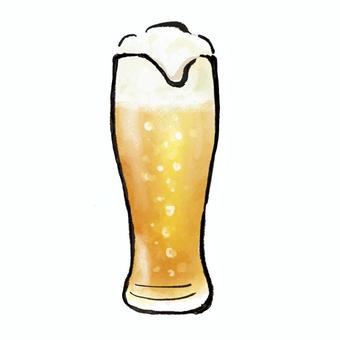 生ビール　グラス　乾杯 ビール,生ビール,筆,乾杯,アルコール,手書き,ドリンク,飲み放題,飲み会,酒のイラスト素材