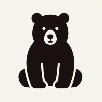 熊のピクトグラム 熊,猛獣,野生動物,座る,シルエット,ピクトグラムのイラスト素材