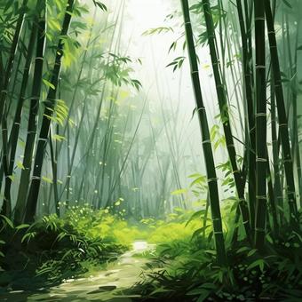 竹林和小路, 竹林, 道, 竹, JPG