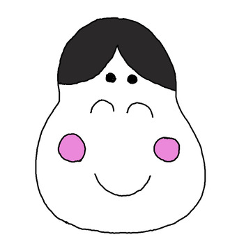 お多福 お多福,福笑い,ニコニコ,お正月,冬,おかめ,ひょっとこ,お面のイラスト素材